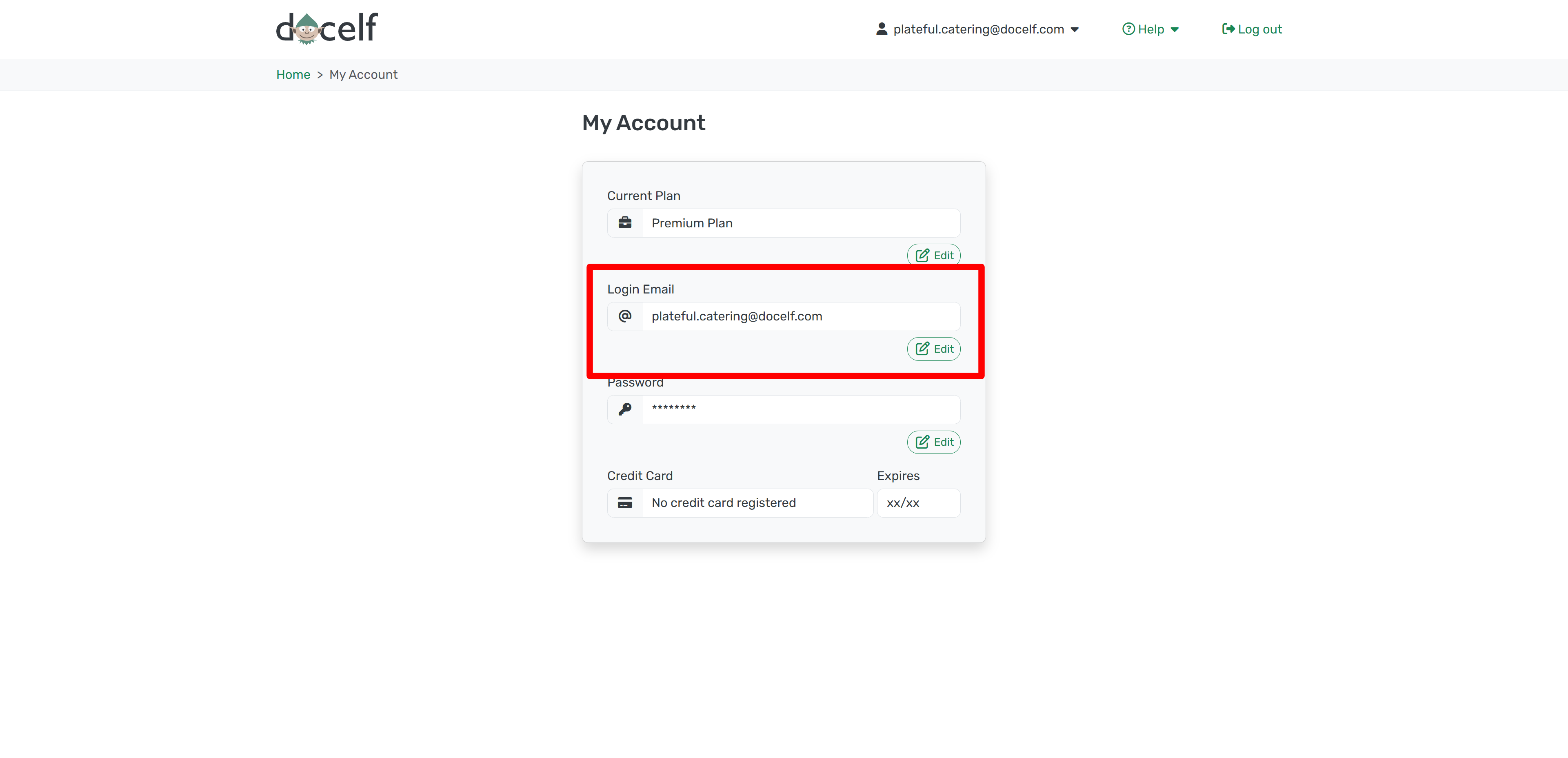 Edit login email