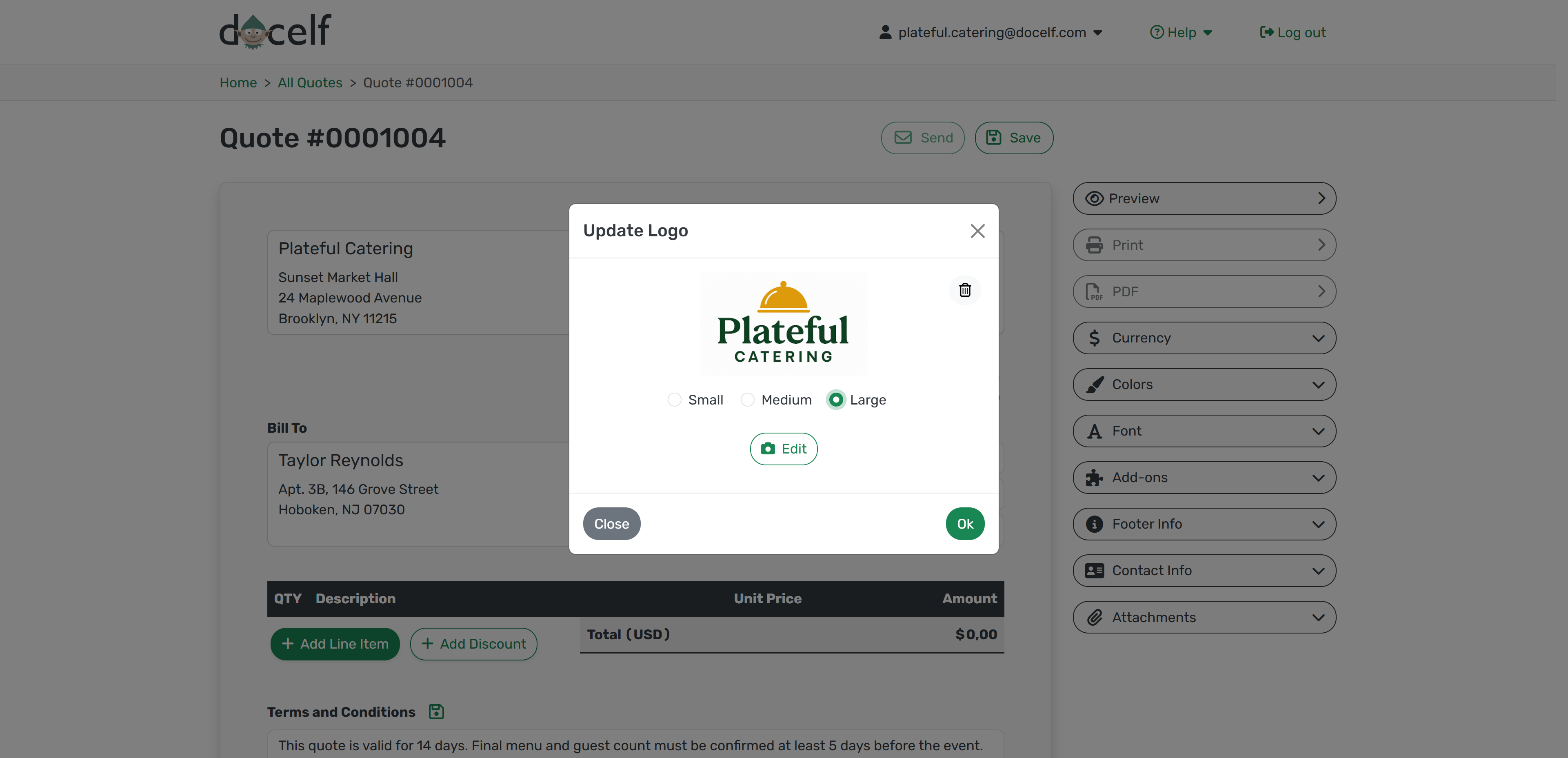 Choose logo size