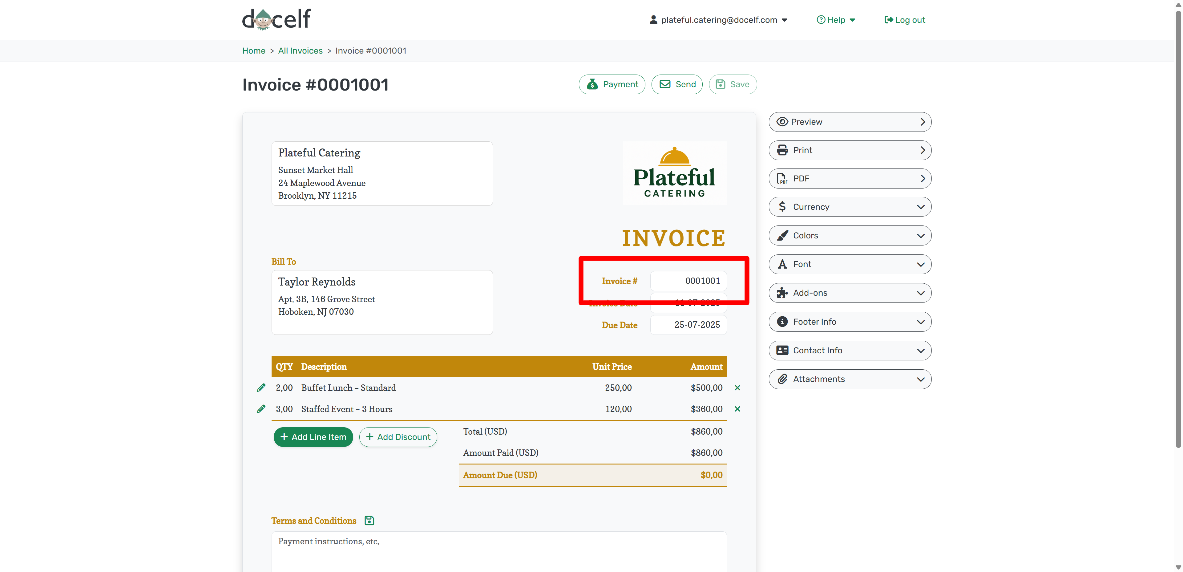 Edit invoice number on first invoice