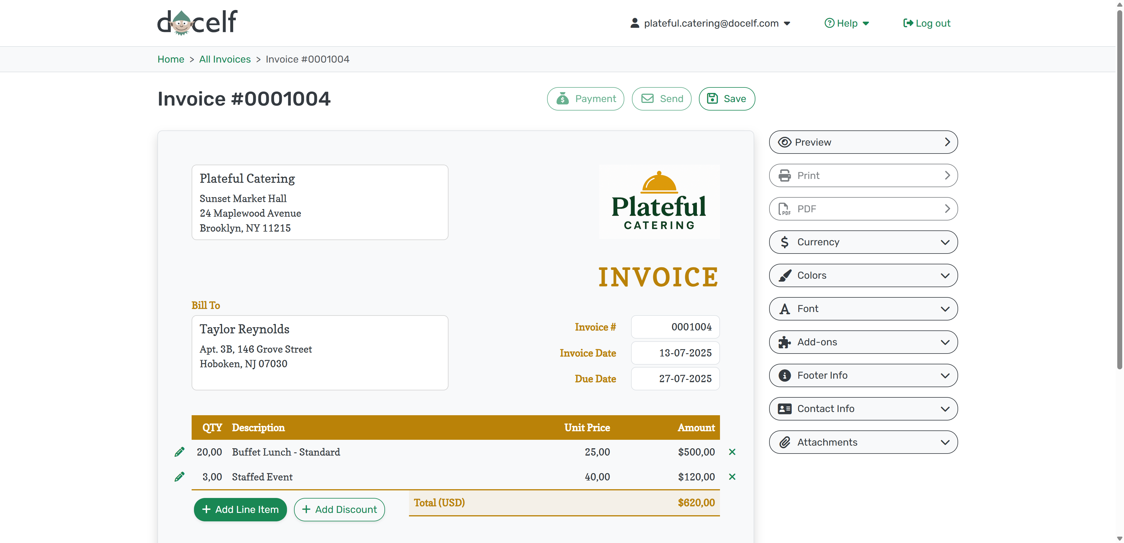 Created Invoice