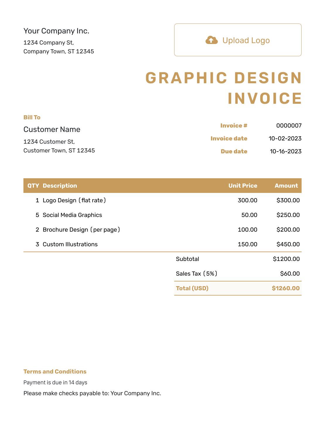 Basic Graphic Design Invoice Template