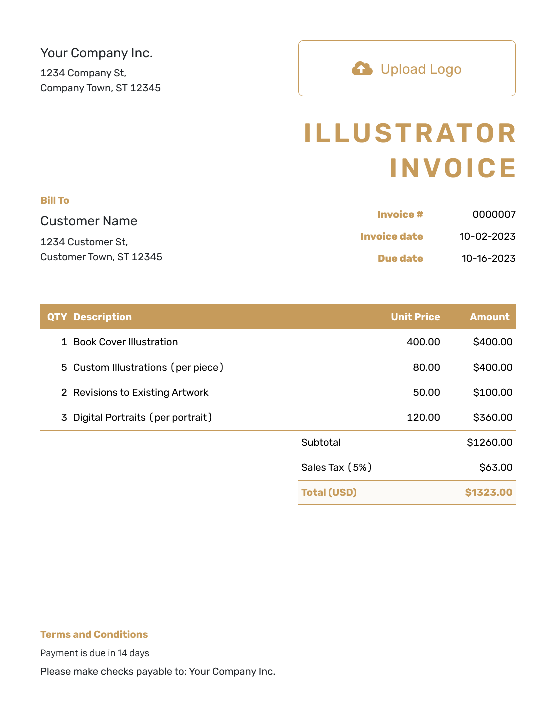 Basic Illustrator Invoice Template