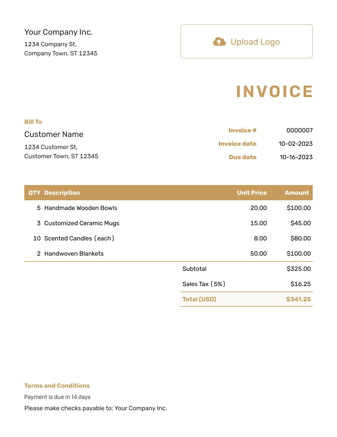 Basic Small Business Invoice Template