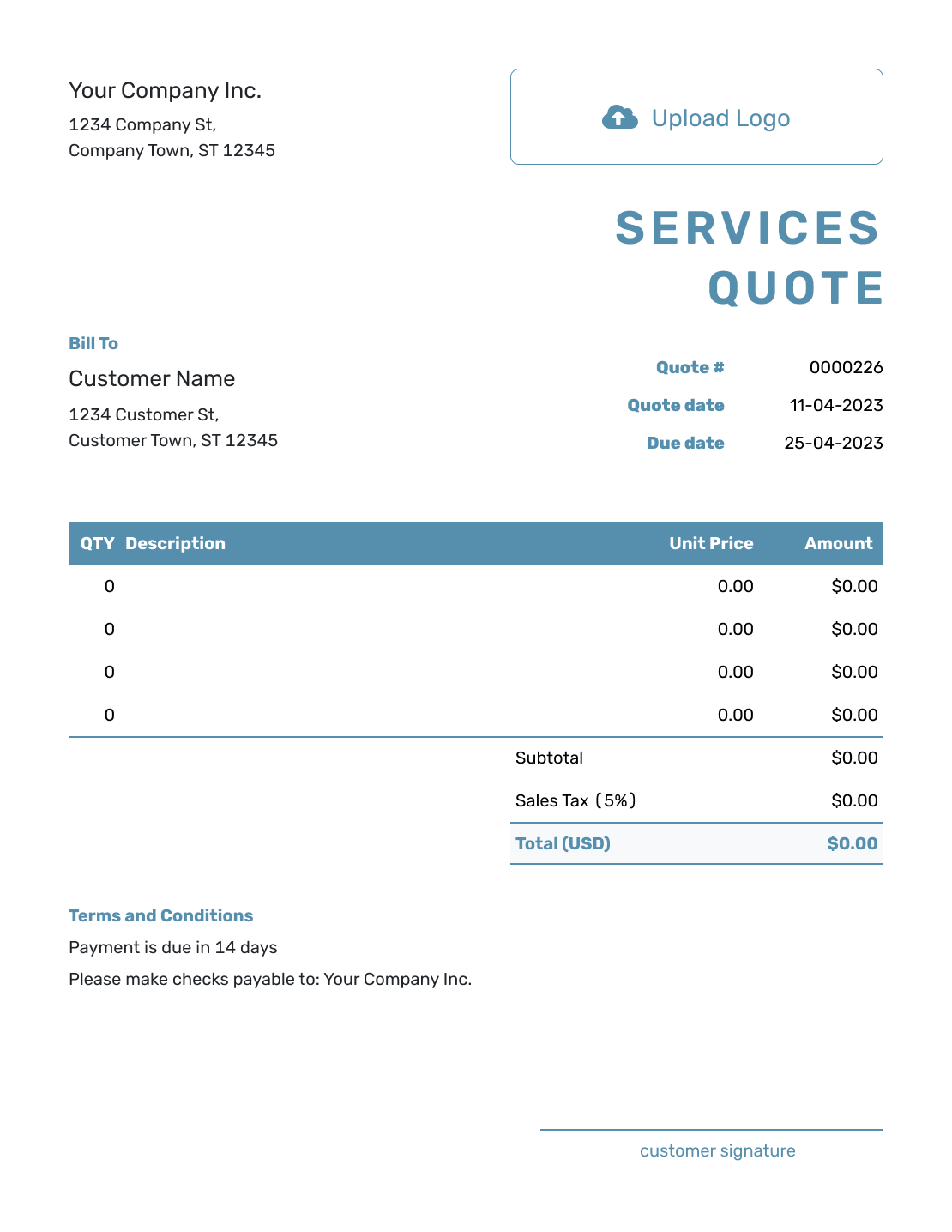 Free Services Quote Template Docelf