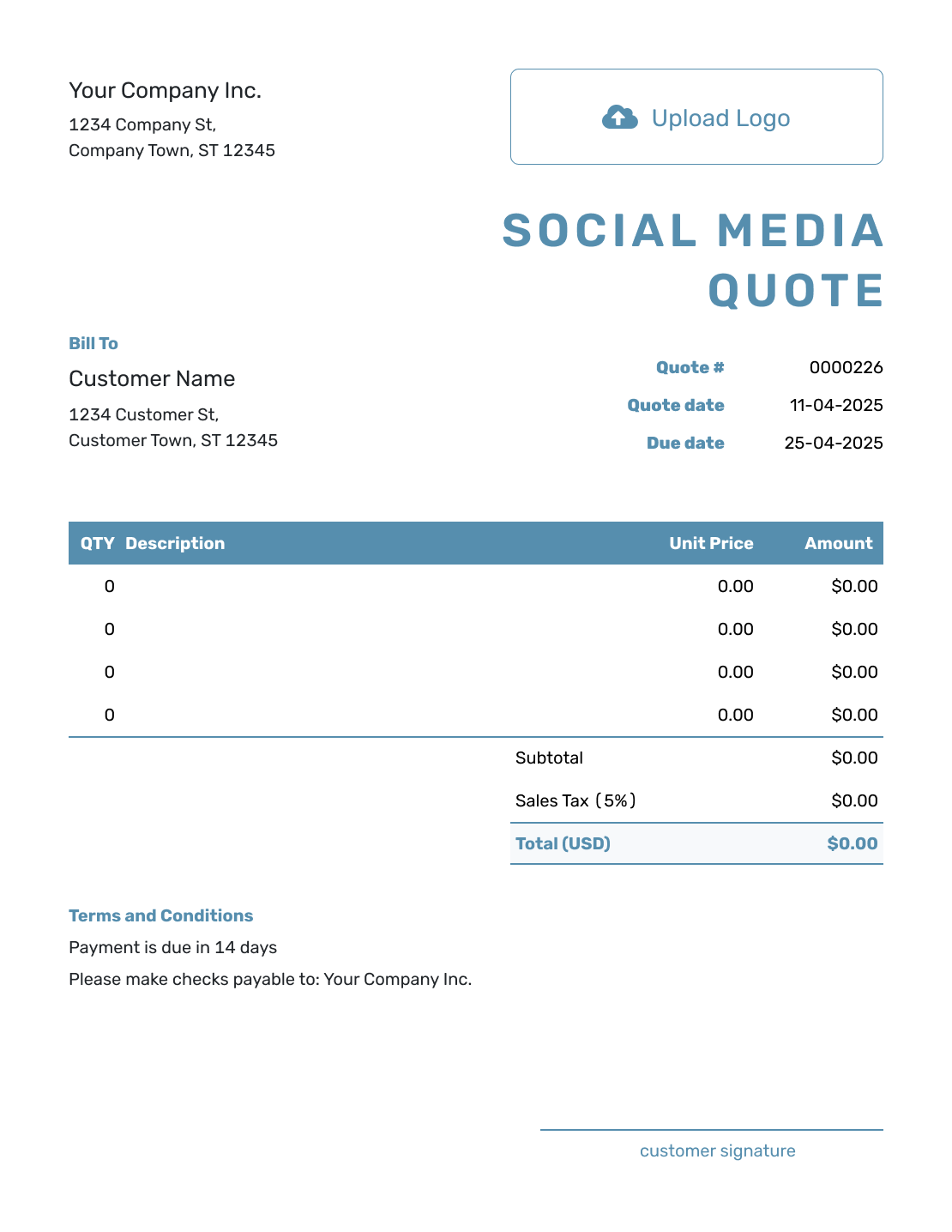 Blank Social Media Quote Template