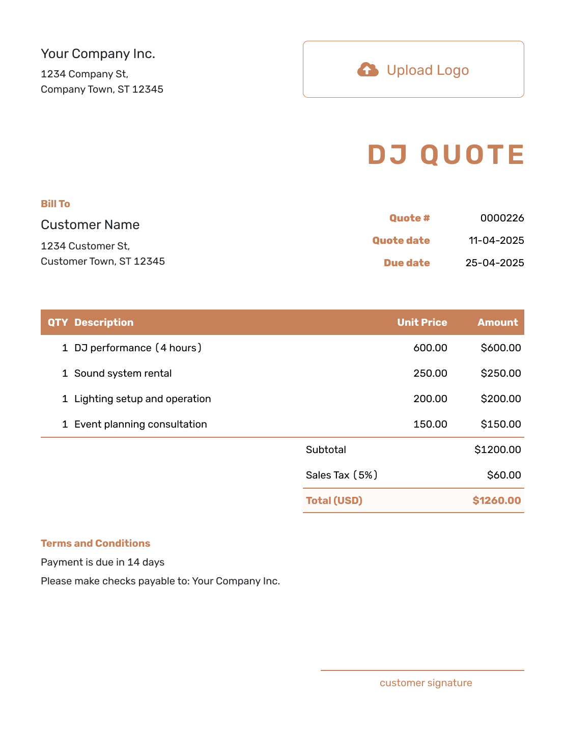 Downloadable DJ Quote Template