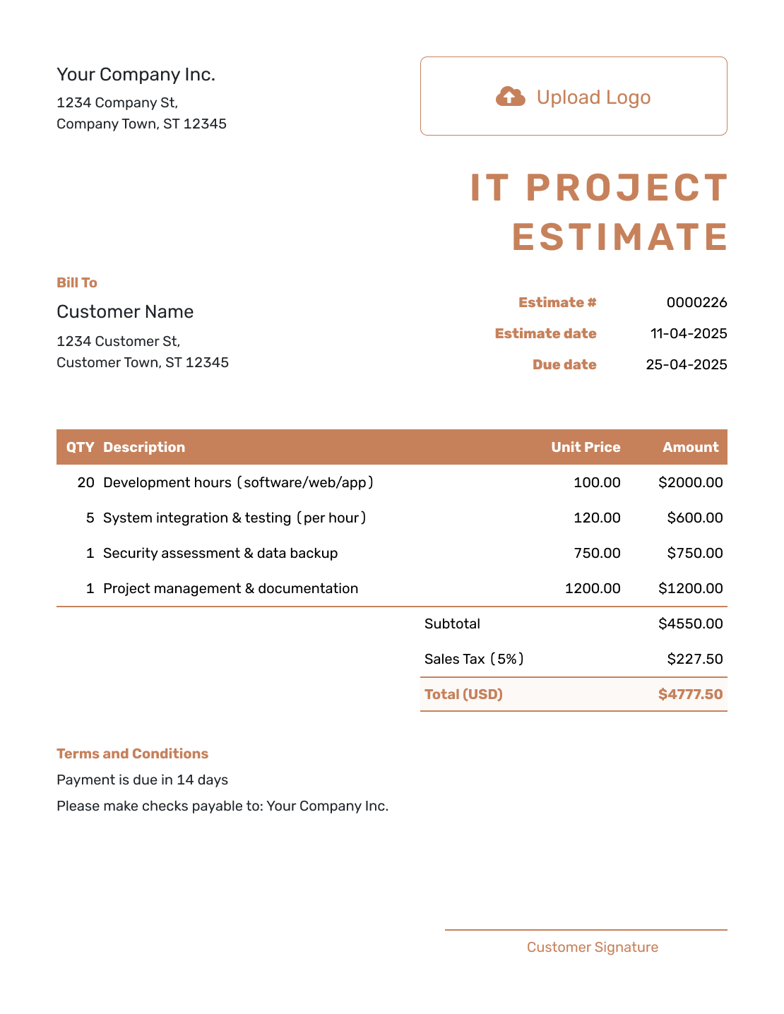 Downloadable IT Project Estimate Template