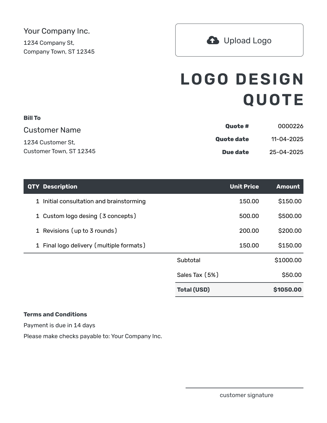 Editable Logo Design Quote Template