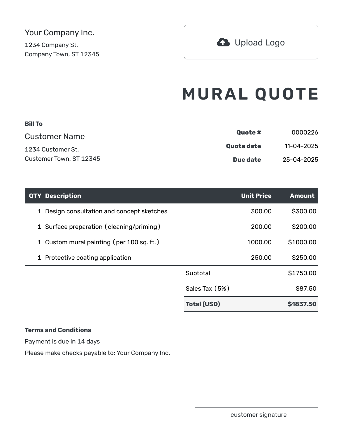 Editable Mural Quote Template