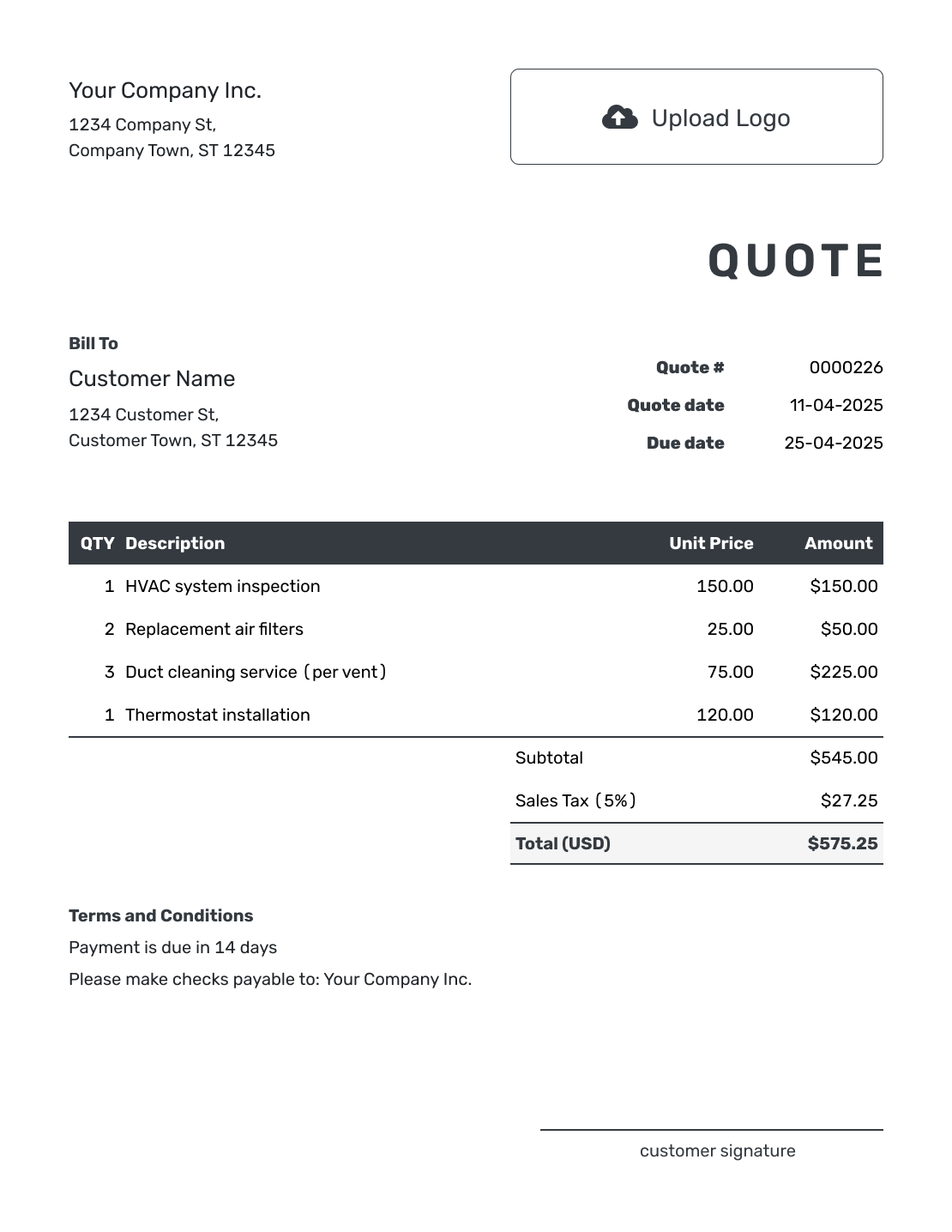 Free Invoice Quote Template Docelf Free Invoice Quote Template Docelf
