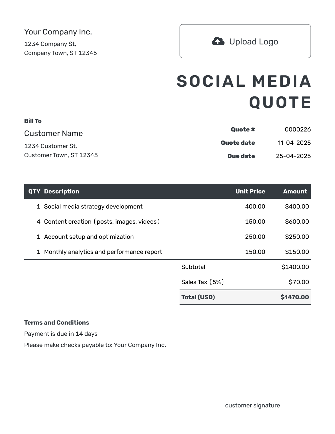 Editable Social Media Quote Template