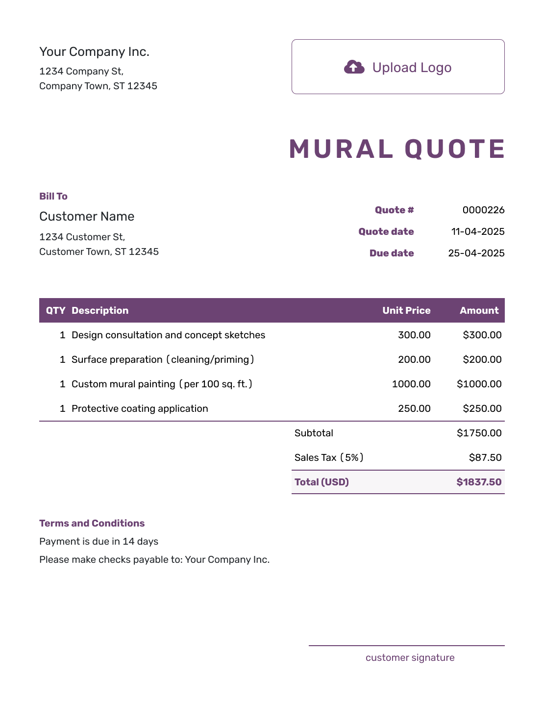 Free Mural Quote Template