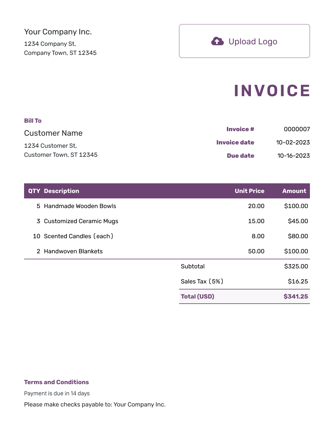 Free Small Business Invoice Template