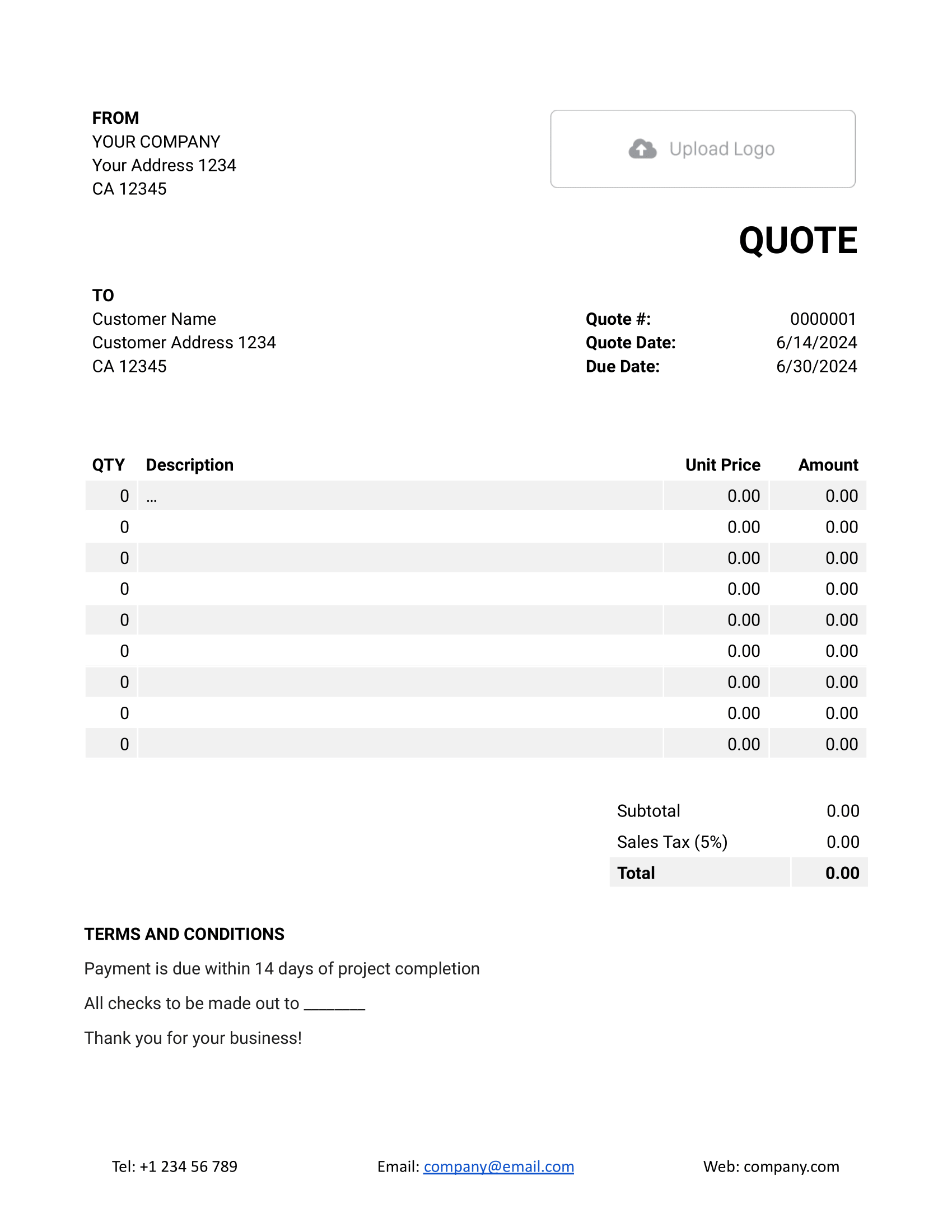 Free Google Docs Quote Template