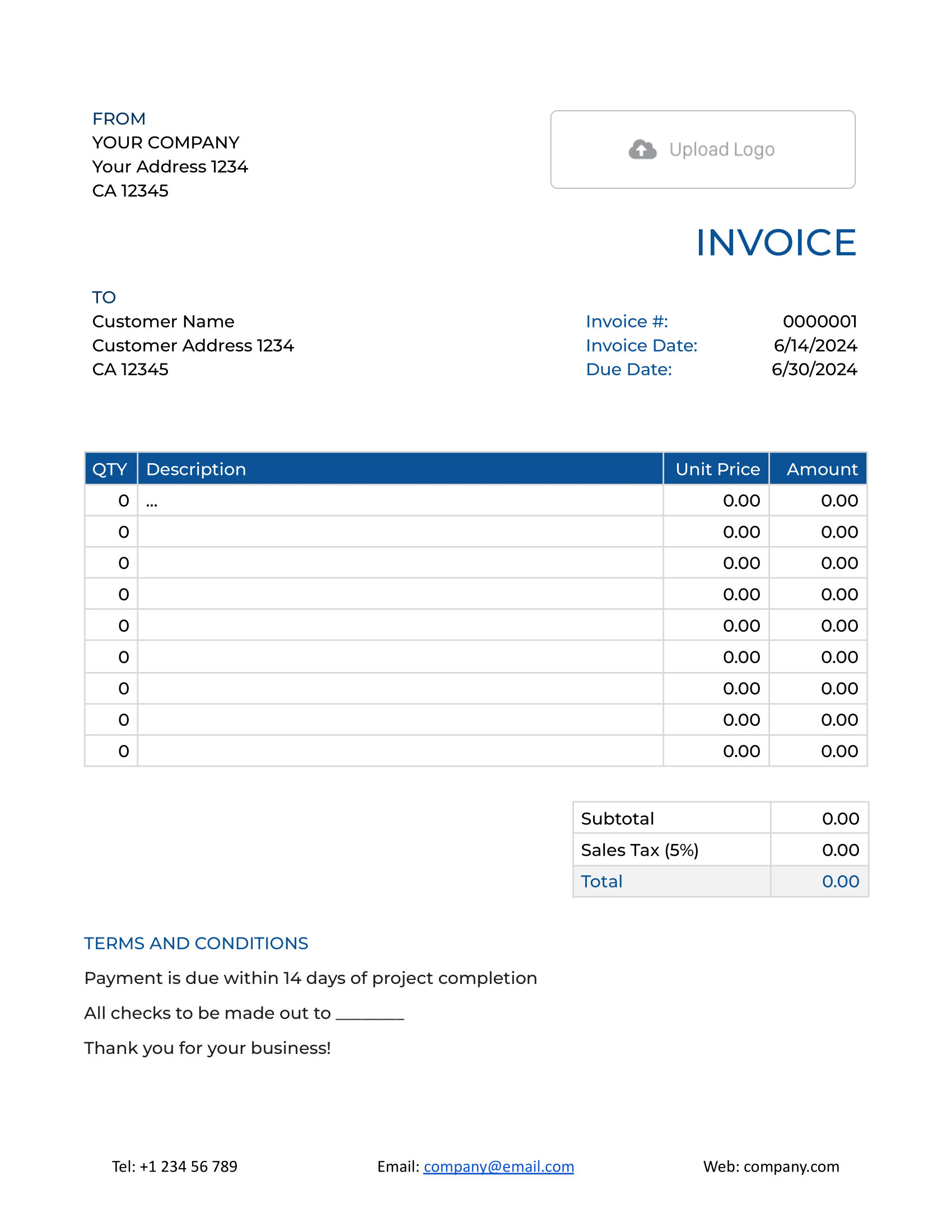 Simple Google Docs Invoice Template