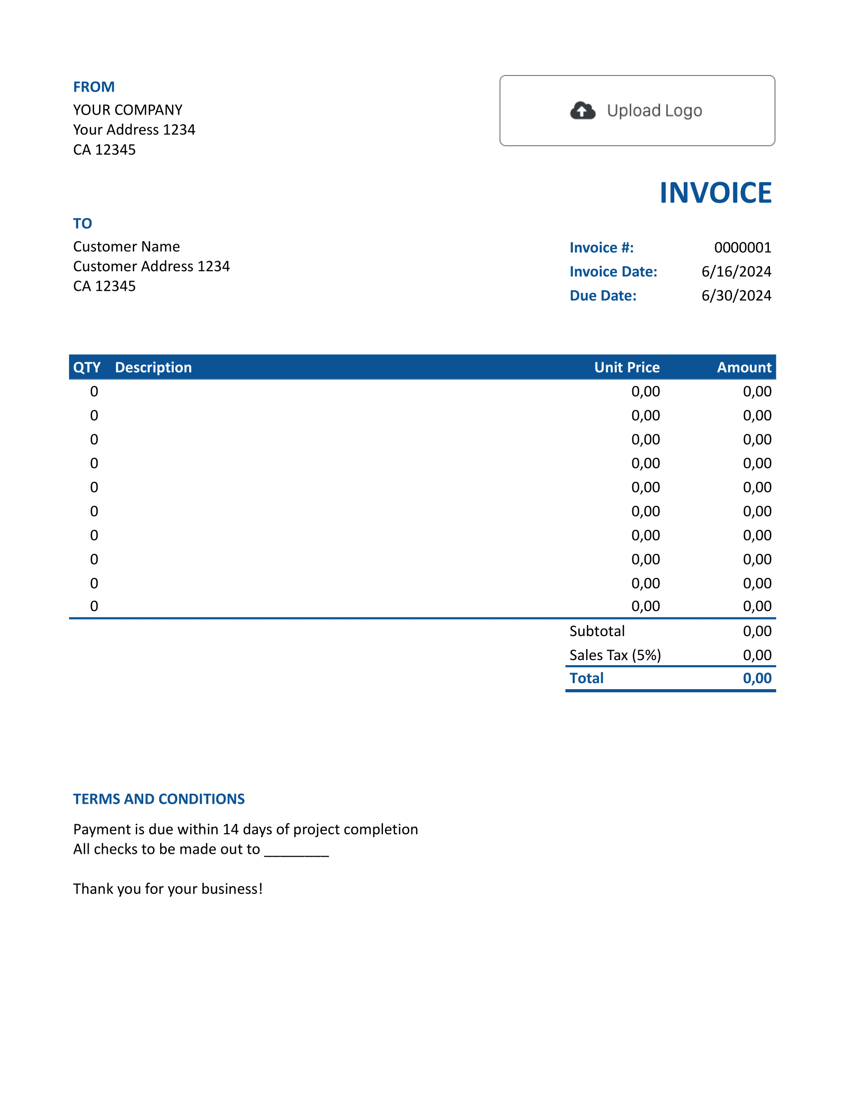 Free Google Sheets Invoice Template