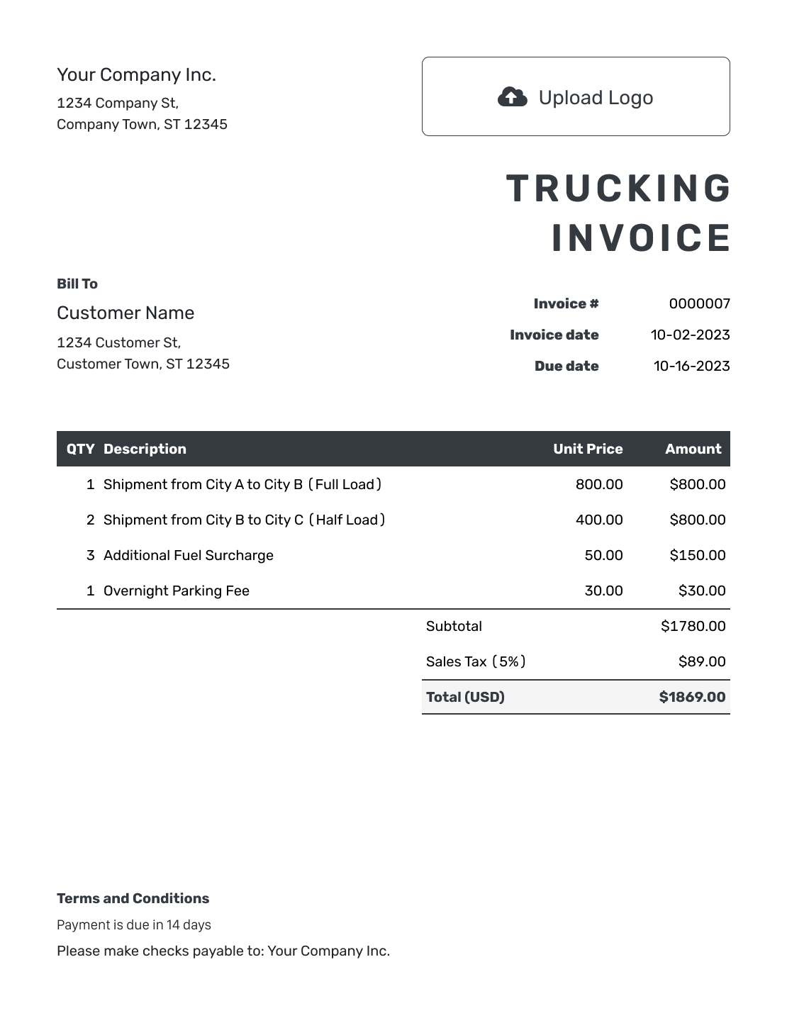 Free Trucking Invoice Template Docelf Free Trucking Invoice Template Docelf