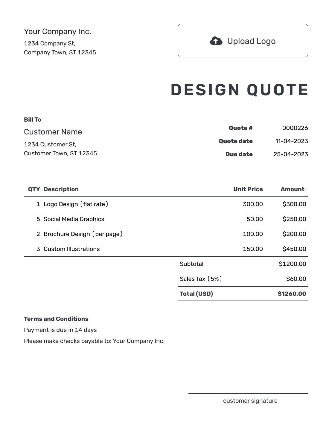 Printable Design Quote Template