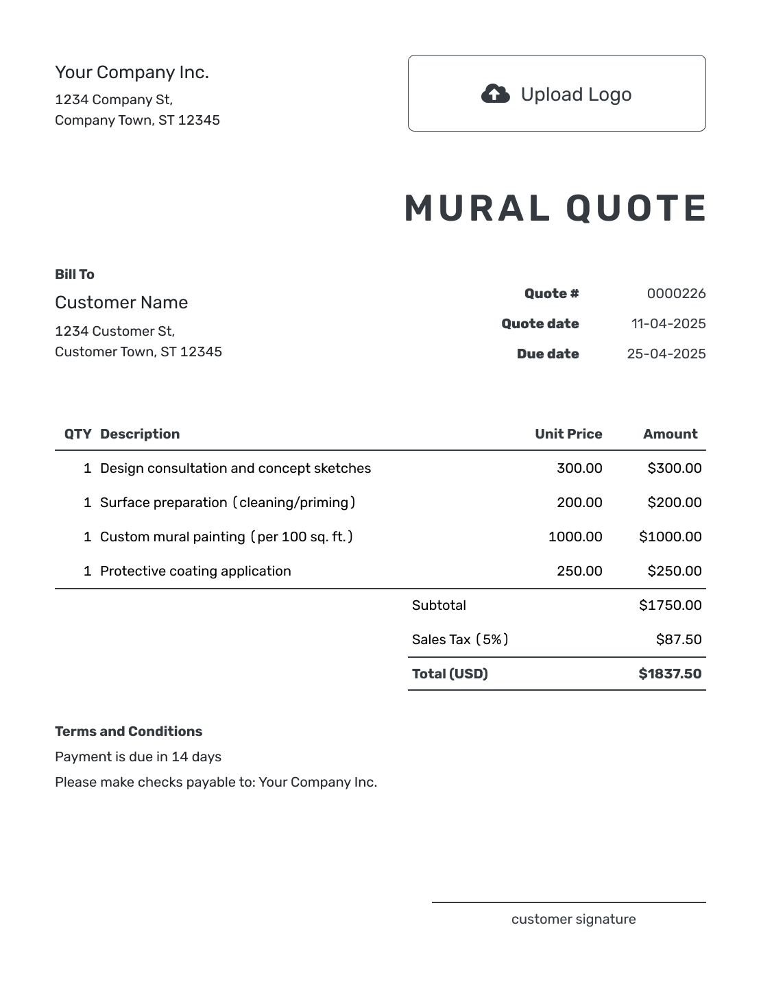 Printable Mural Quote Template