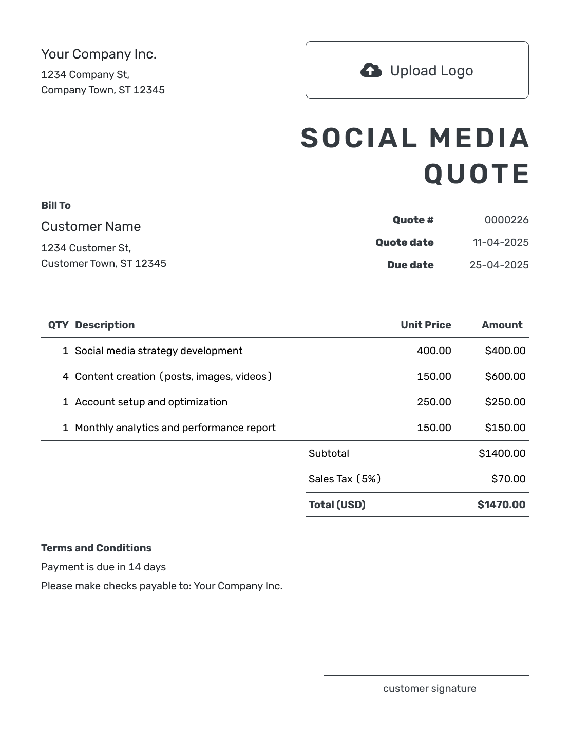 Printable Social Media Quote Template