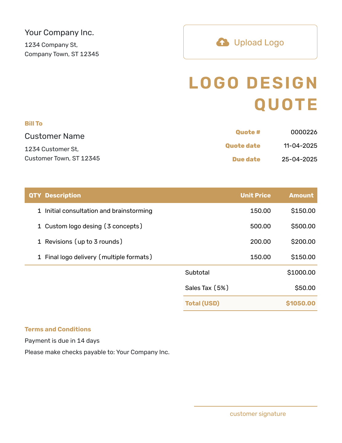 Professional Logo Design Quote Template