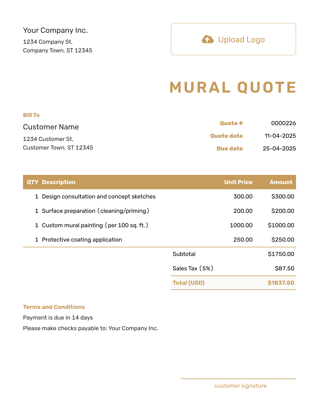 Professional Mural Quote Template