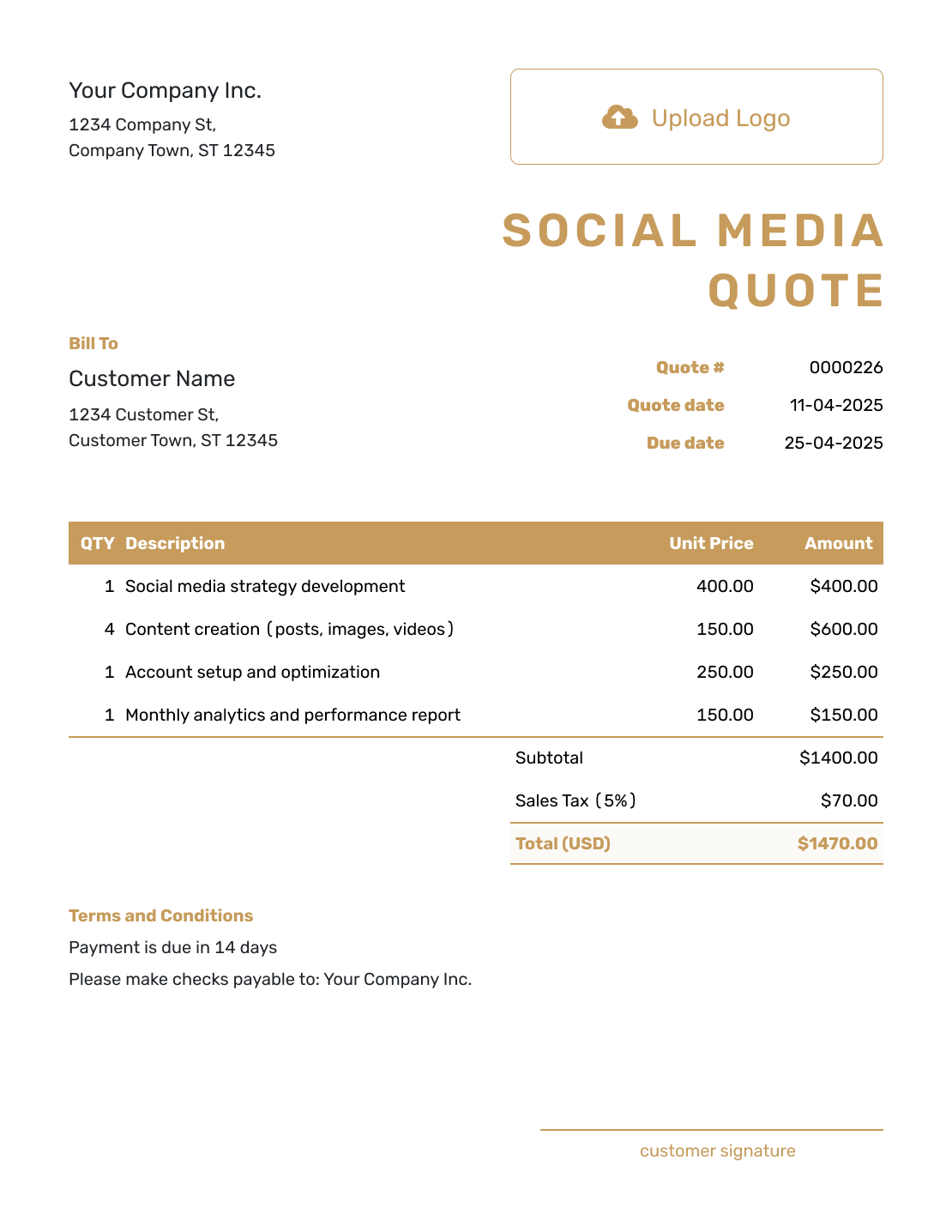 Professional Social Media Quote Template