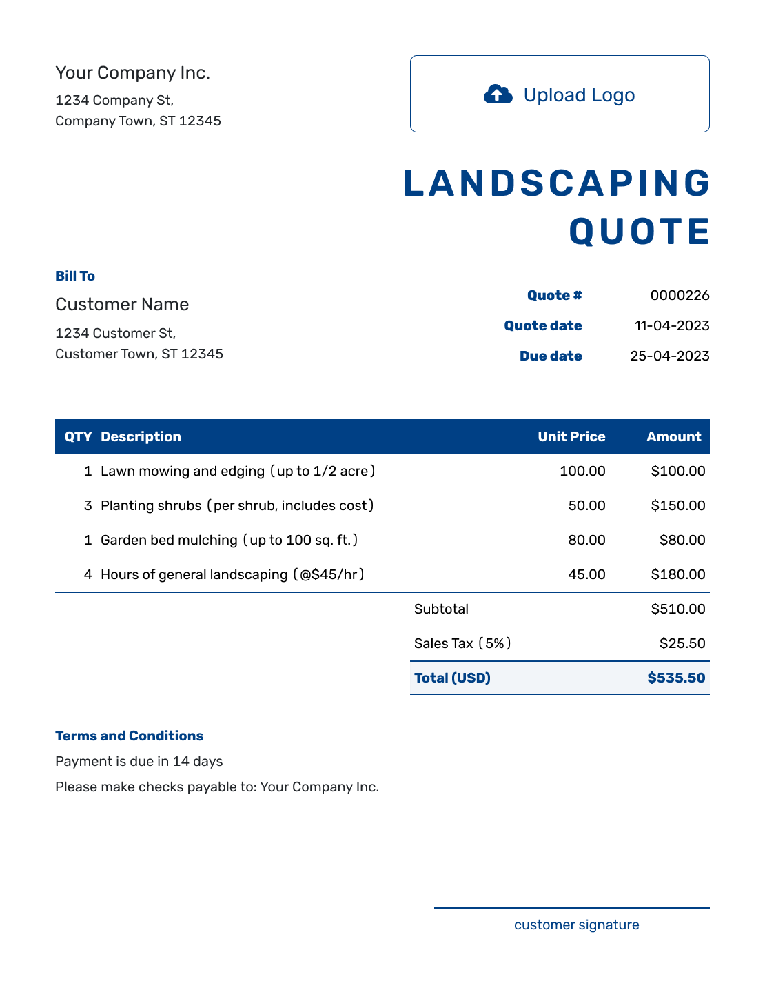 Free Landscaping Quote Template Docelf Free Landscaping Quote Template Docelf