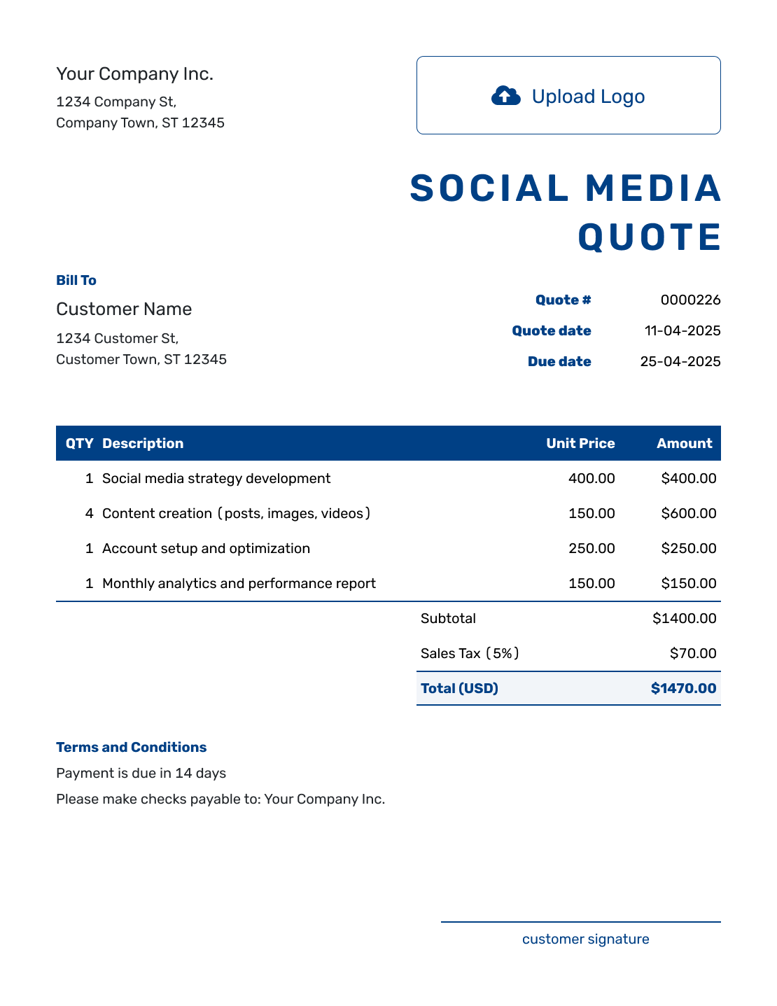 Sample Social Media Quote Template