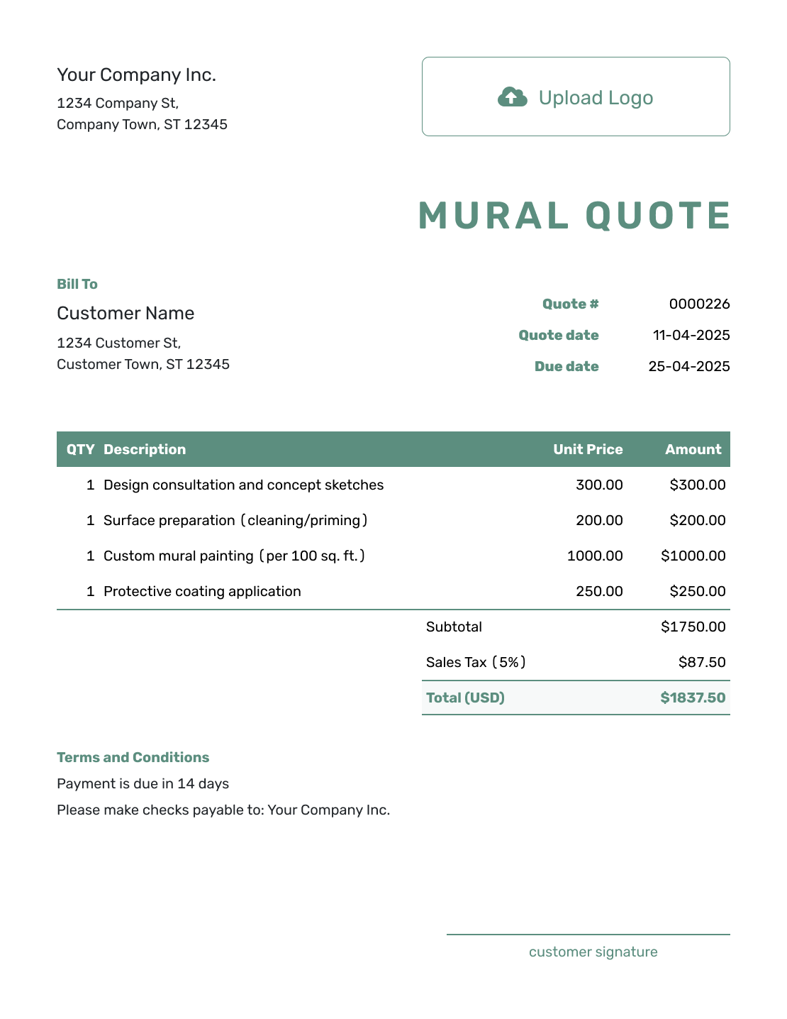 Simple Mural Quote Template