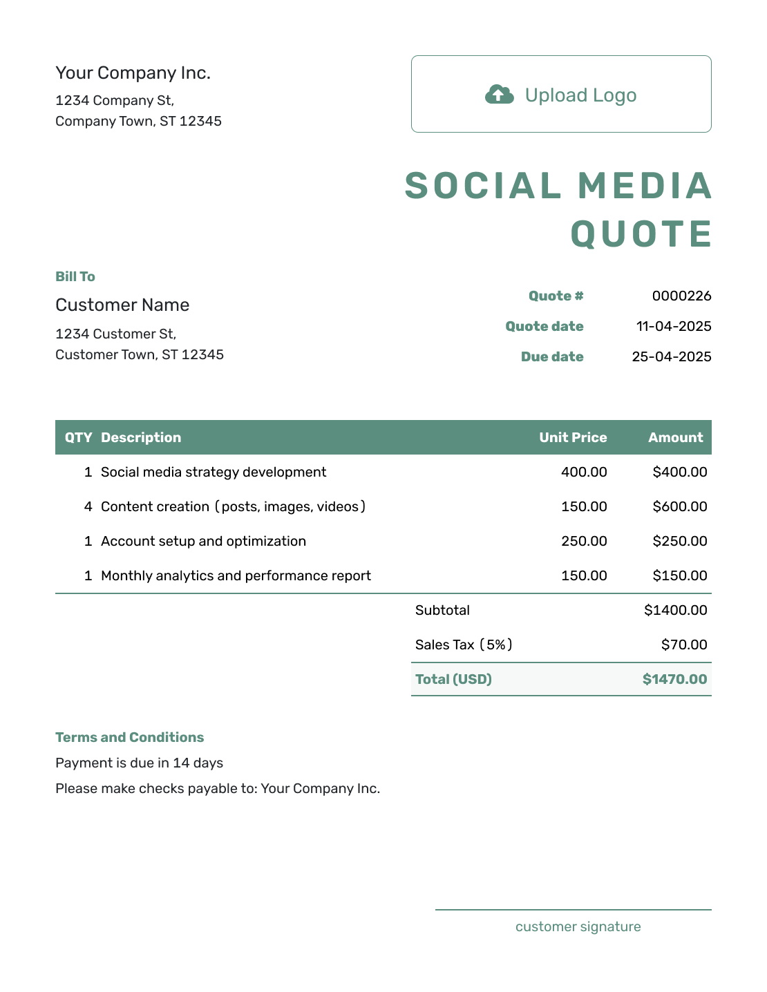 Simple Social Media Quote Template