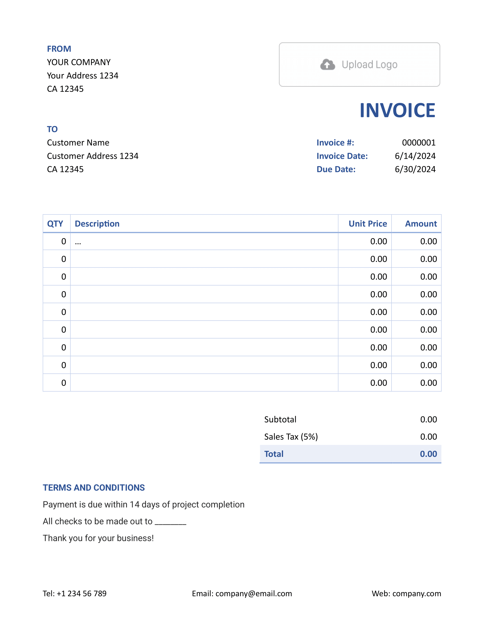 Free Word Invoice Template