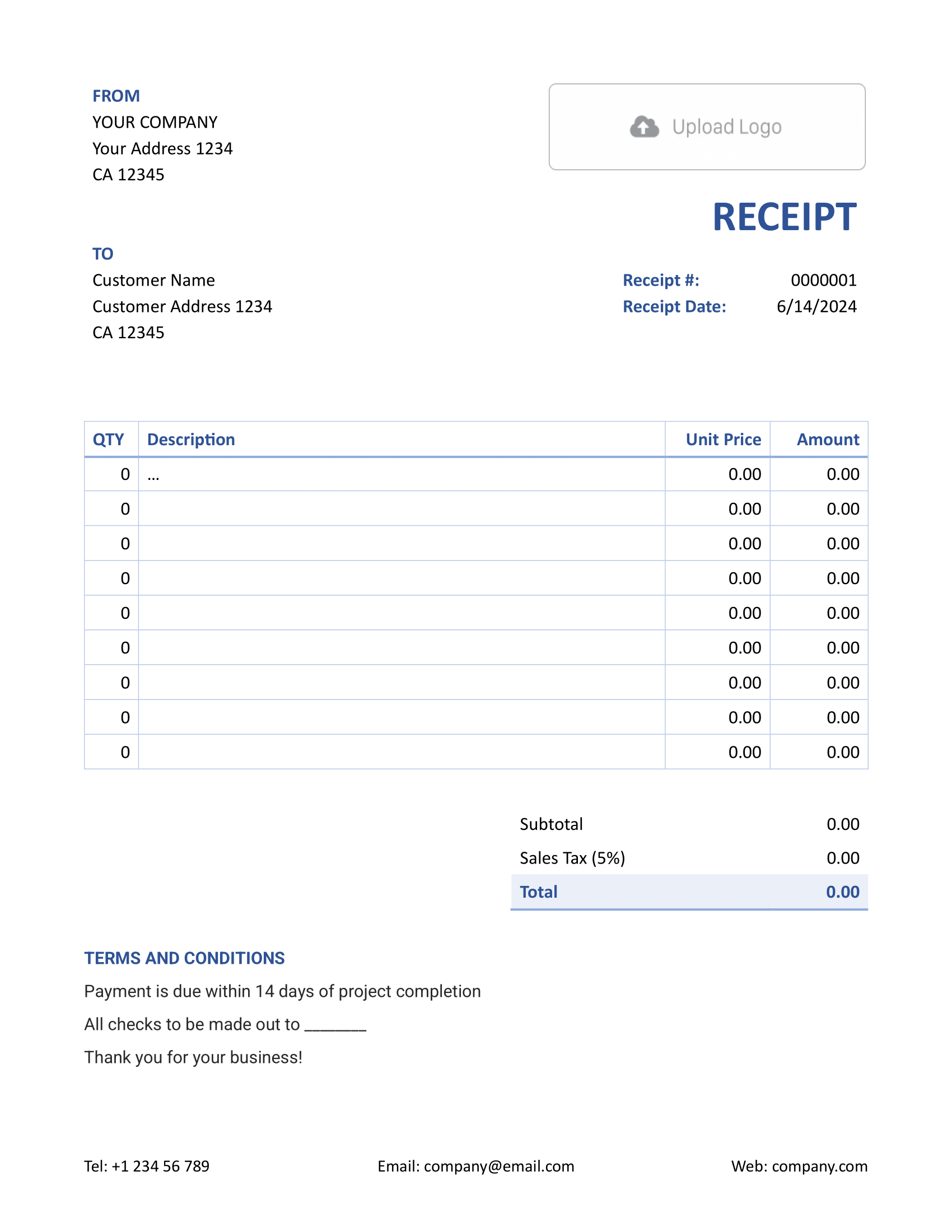 Free Word Receipt Template
