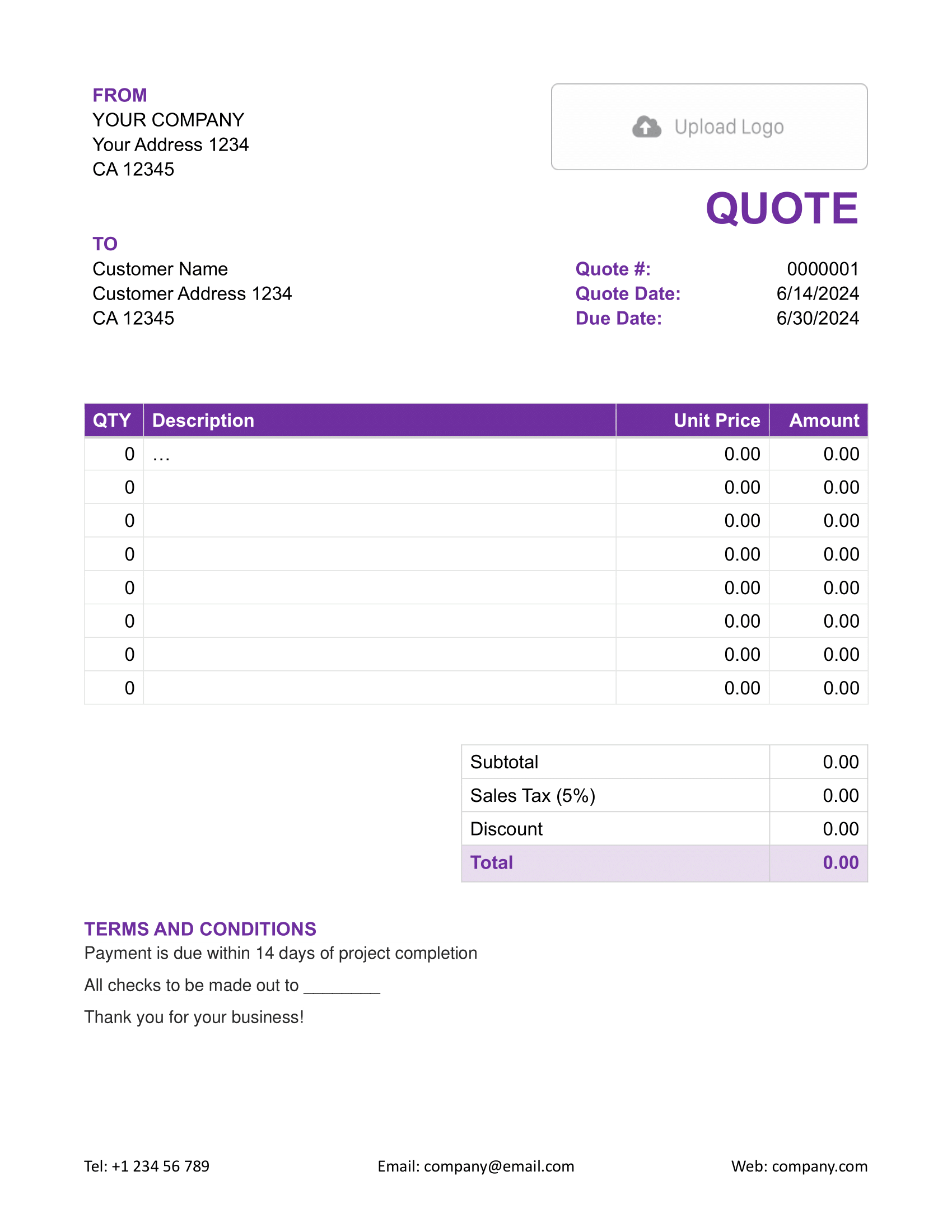 Free Word Quote Template | docelf.com